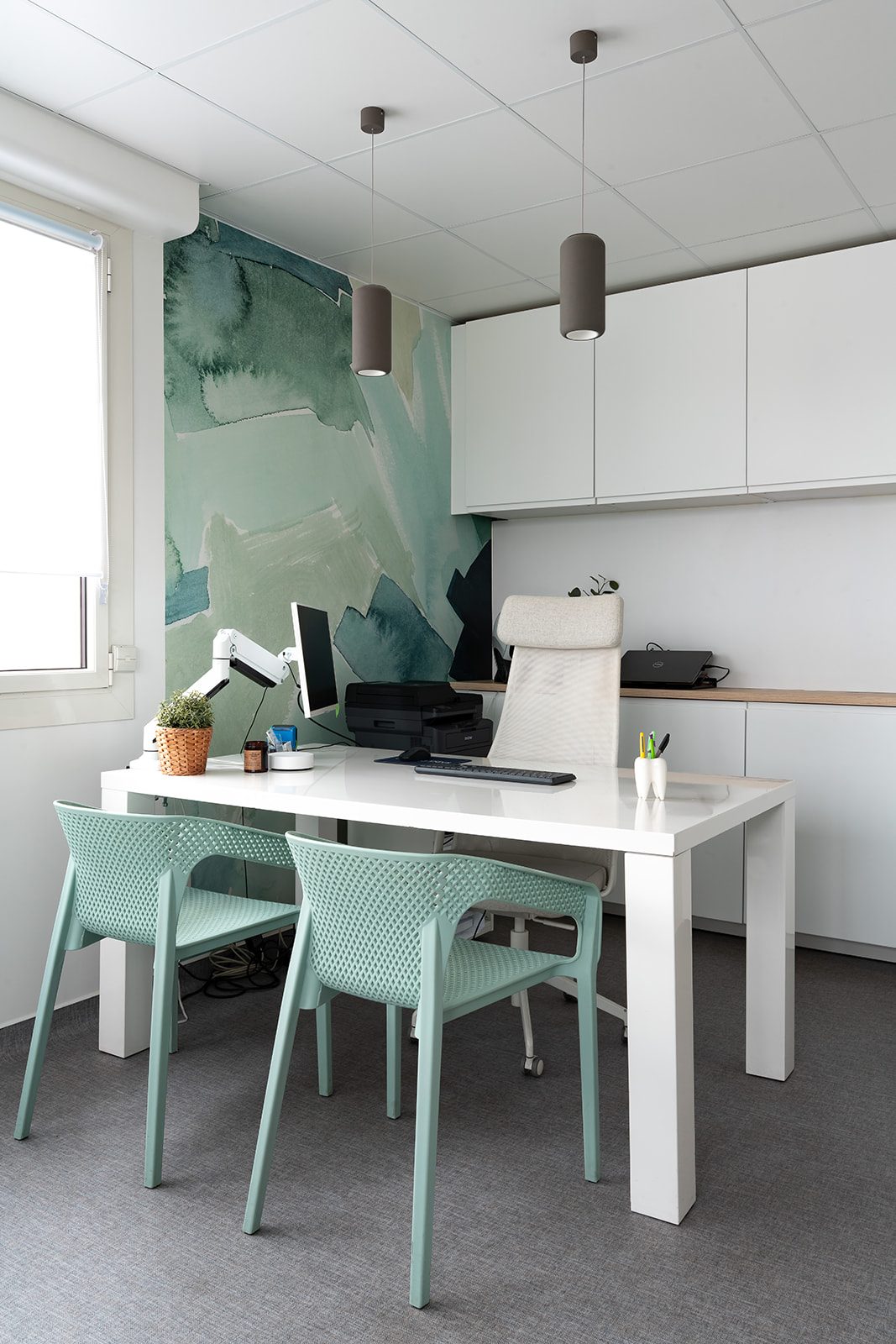 Bureau vert tendre